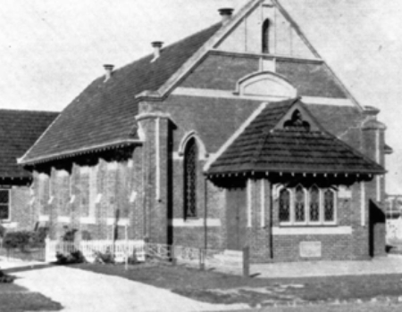 1957 - The church building with the newly constructed Vicarage on its northern side